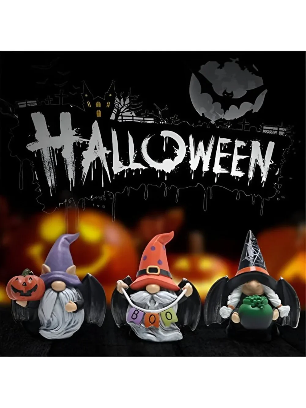 3pcs Halloween Gnomes Decoration, Gnome Figurines Decor Indoor